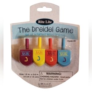The Dreidel Game-4 Painted Wood Dreidels